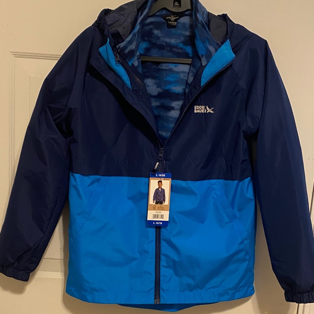 Eddie Bauer Kids jacket 3 in one Navy and Sky Blue winter